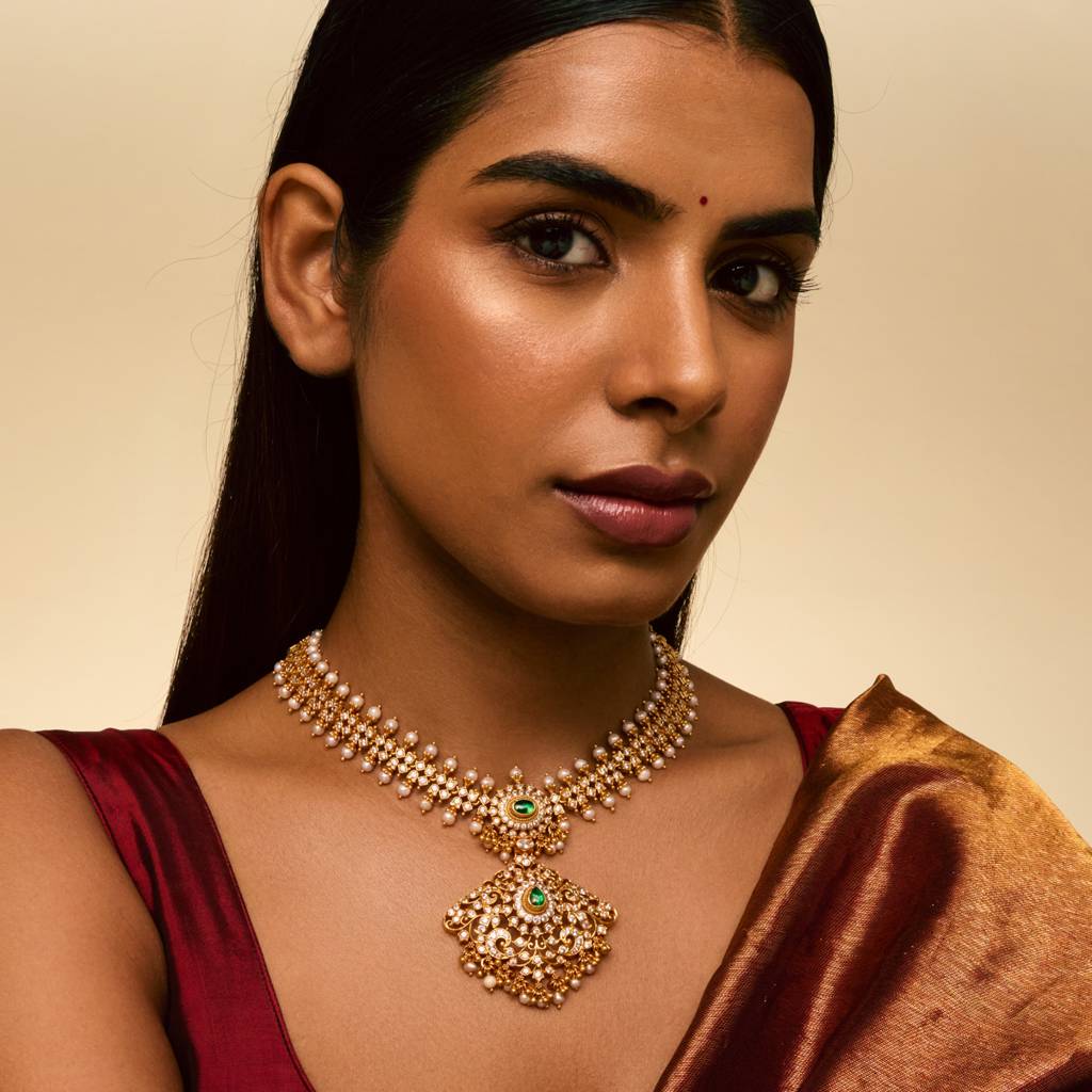 Green Gold - Plated Bridesmaid Temple Necklace - 452283 : 452283