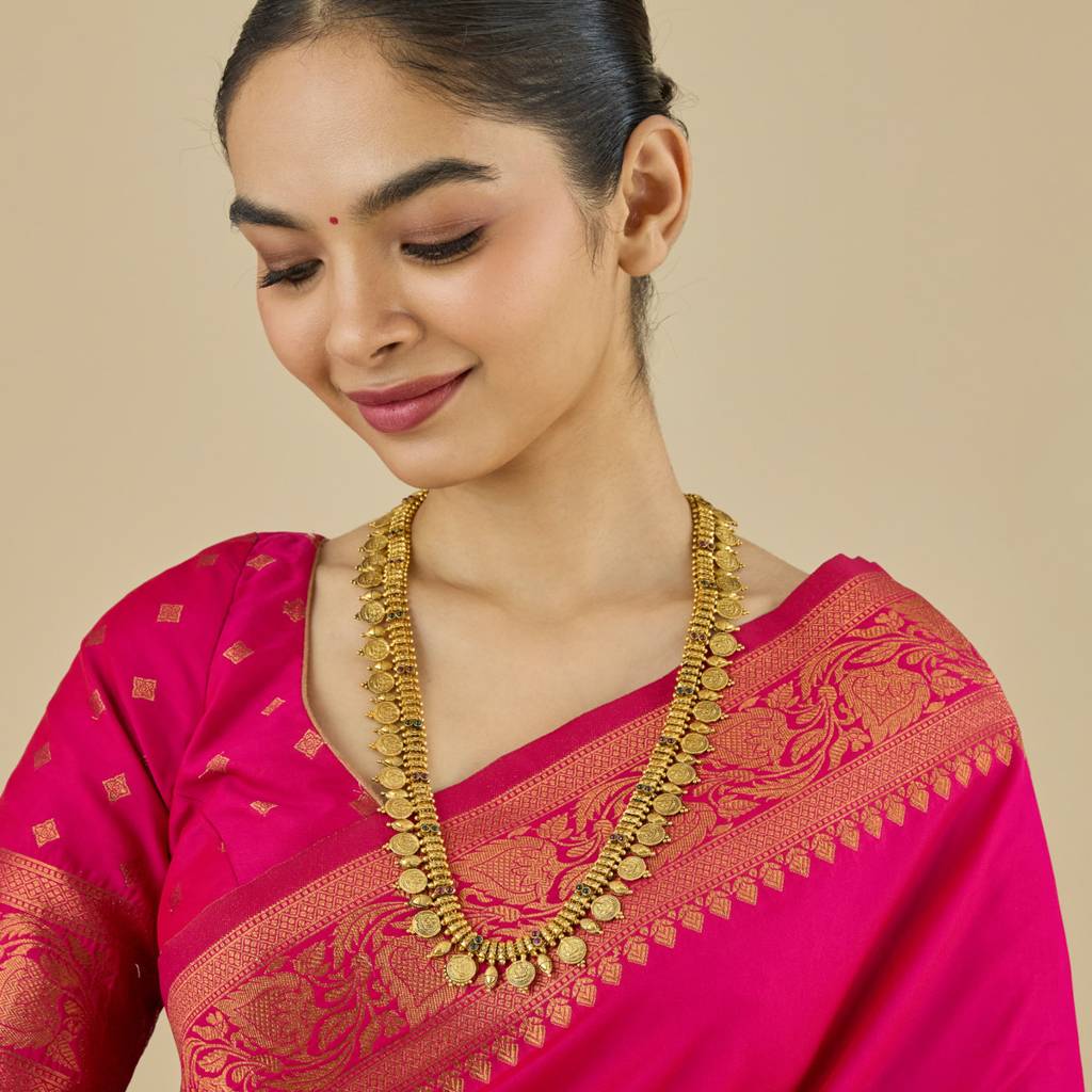 Ruby-Green Gold - Plated Bridesmaid Temple Necklace - 429965 : 429965