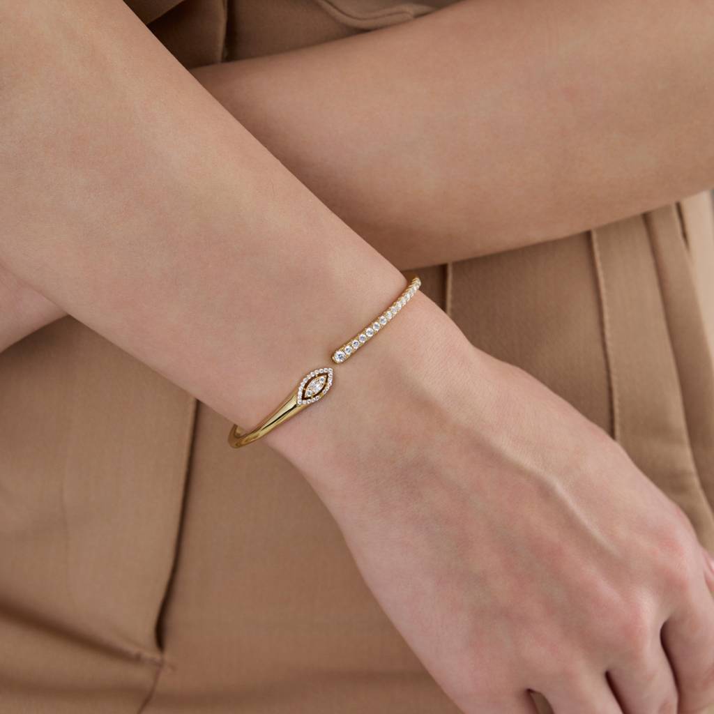 White Gold - Plated Office Wear Silver Kada - 436549 : 436549