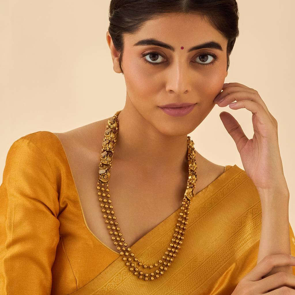 Ruby Gold - Plated Bridesmaid Temple Necklace - 416467 : 416467