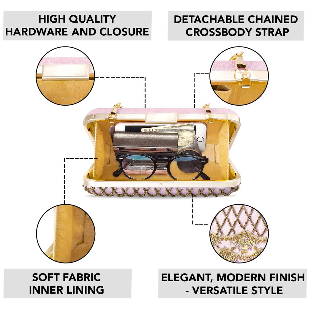 Clutch Purses For Women Wedding Handmade Evening Handbags Party Bridal Clutch(C38Pk) : C38PK