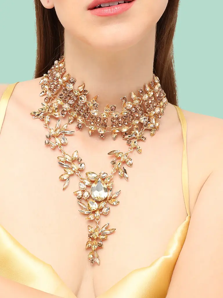 Melantha- Party Designer Stone Statement Necklace For Women : SOHNCK4306