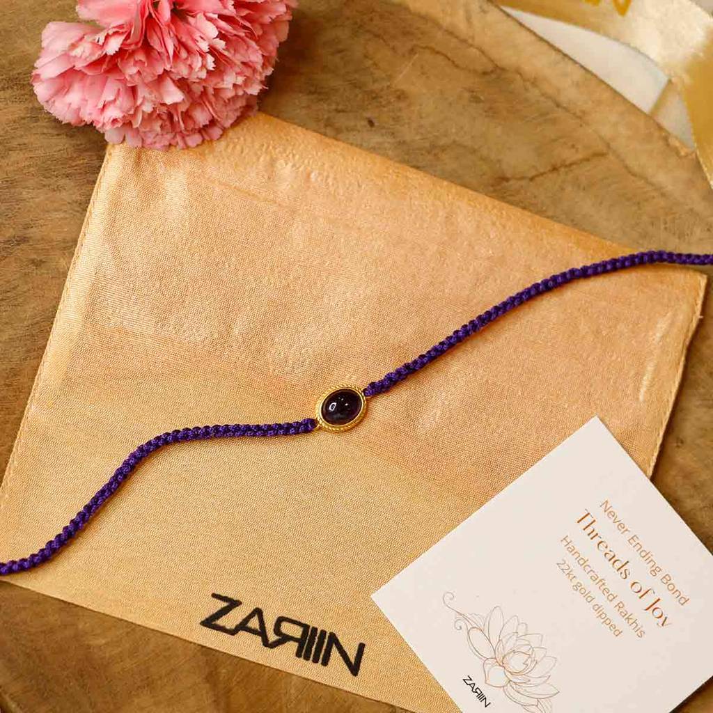 Eternz Certified Jewellery - ZARIIN Amethyst Healing Rakhi For Good Health (8 Inches)