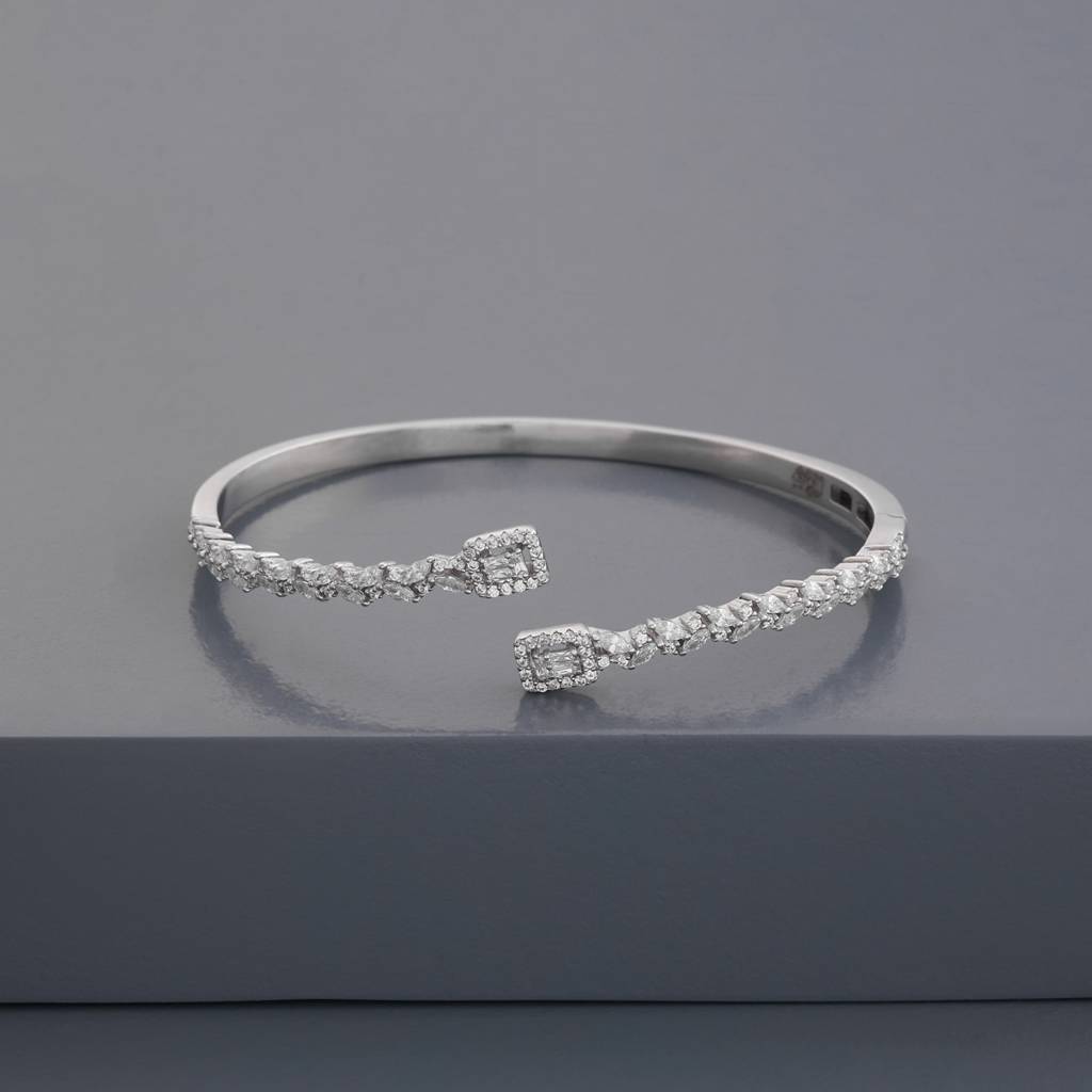 White - Plated Office Wear Silver Kada - 465925 : 465926