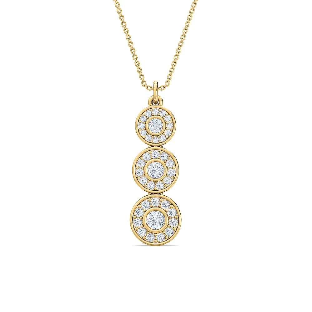 Journey Diamond Women'S Pendant | Sparkling Halo Round Cut Diamond Jewelry : PD00056-YE-9KGold-LabD