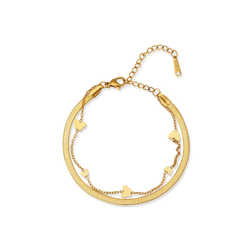 Heart Charm Chain Bracelet For Women - Waterproof & Anti-Tarnish : BR0364