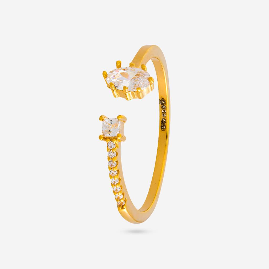 White Gold - Plated Office Wear Silver Finger Ring - 466004 : 466004