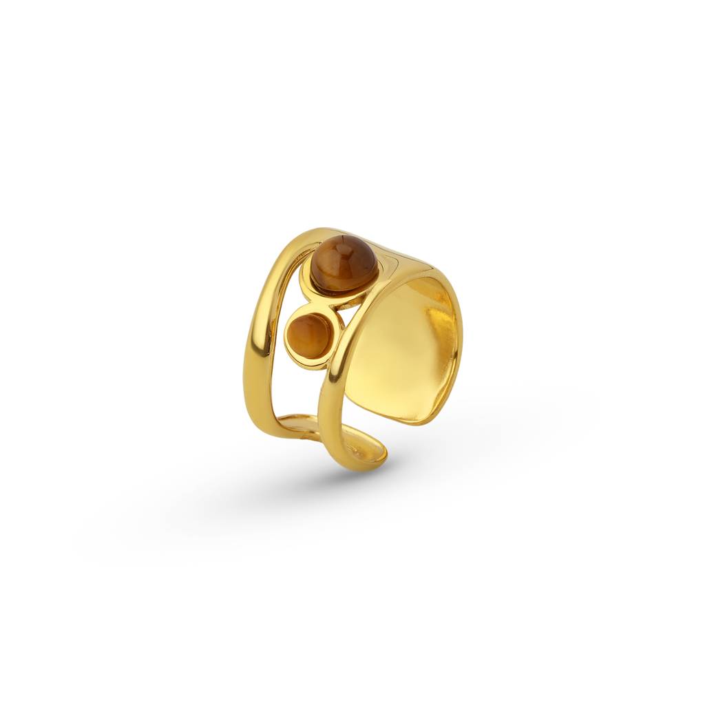 Radiant Amber Statement Ring For Women - Waterproof & Anti-Tarnish : RG0469-8