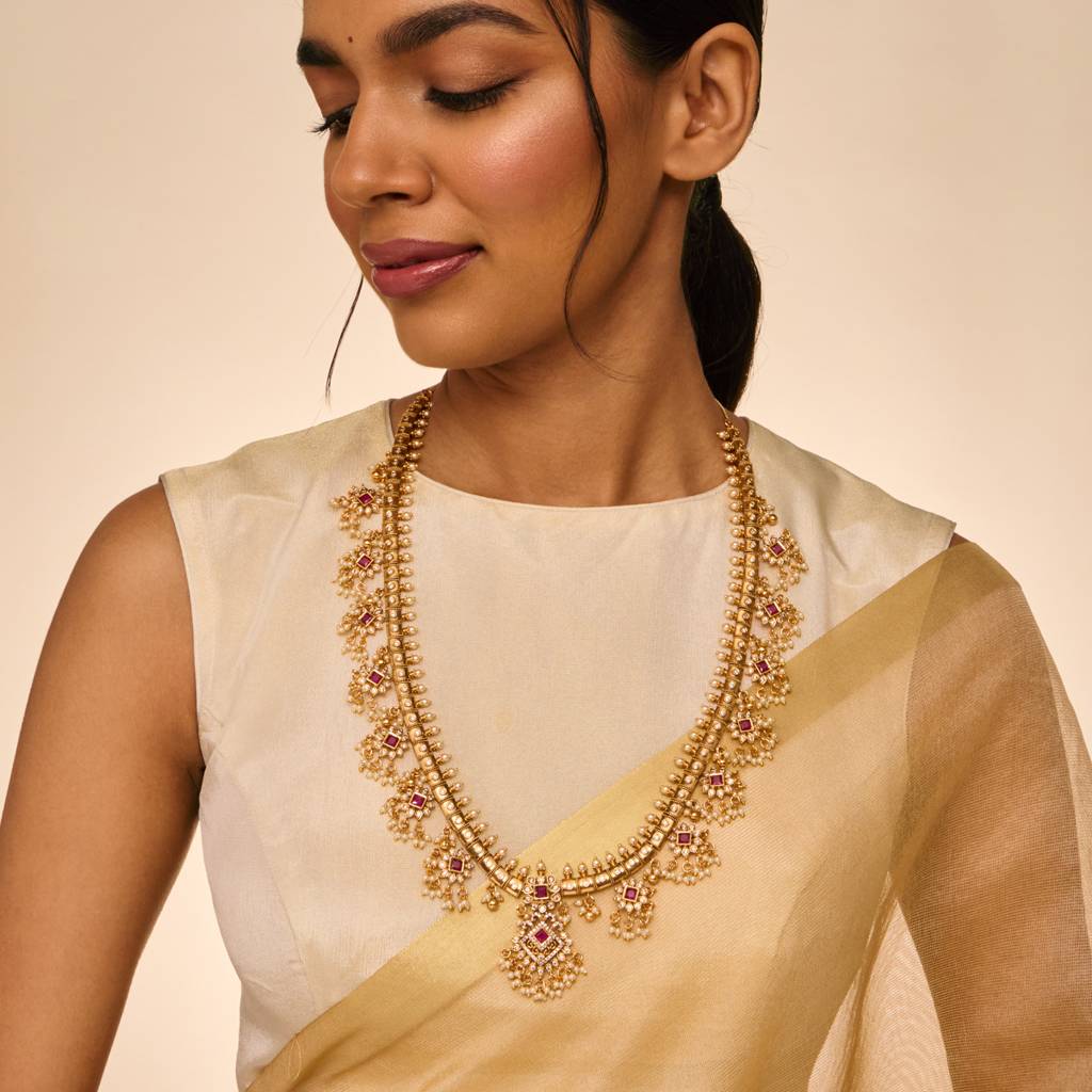 Ruby Gold - Plated Bridesmaid Antique Necklace - 457146 : 457146