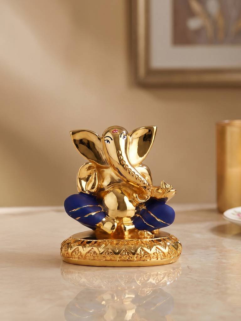 Eternz Certified Jewellery - Touch925 Lord Ganesha 24K Gold Plated Idol