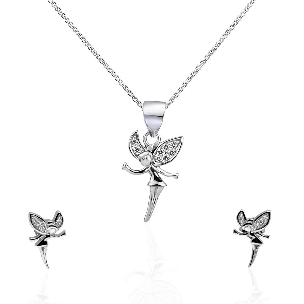 SAMIKA 925 Sterling Silver Rose Gold-Plated Crystal Drop Jewellery