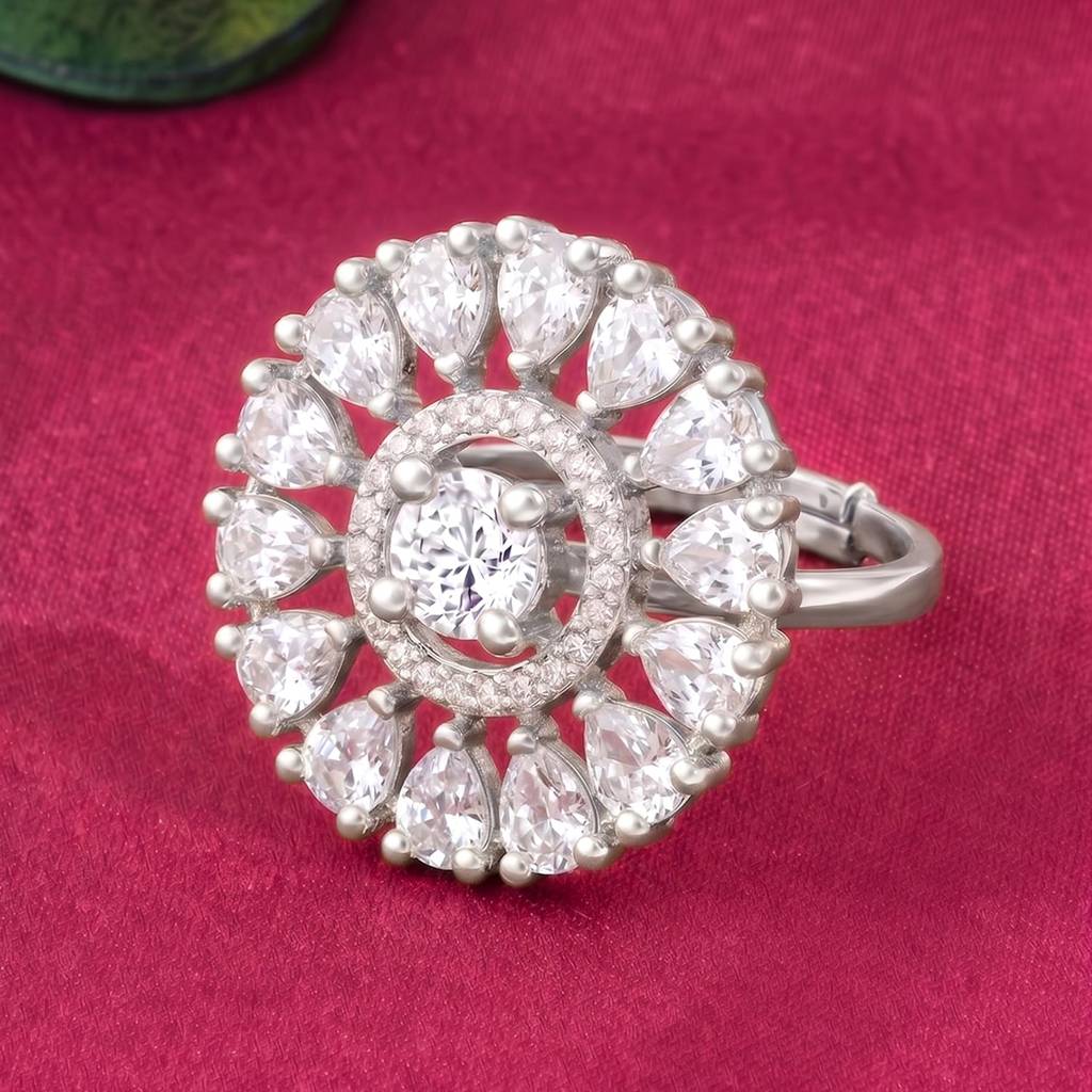 Ethnic Gold Plated Adjustable Fancy Finger Ring For Women : PF04R12SW