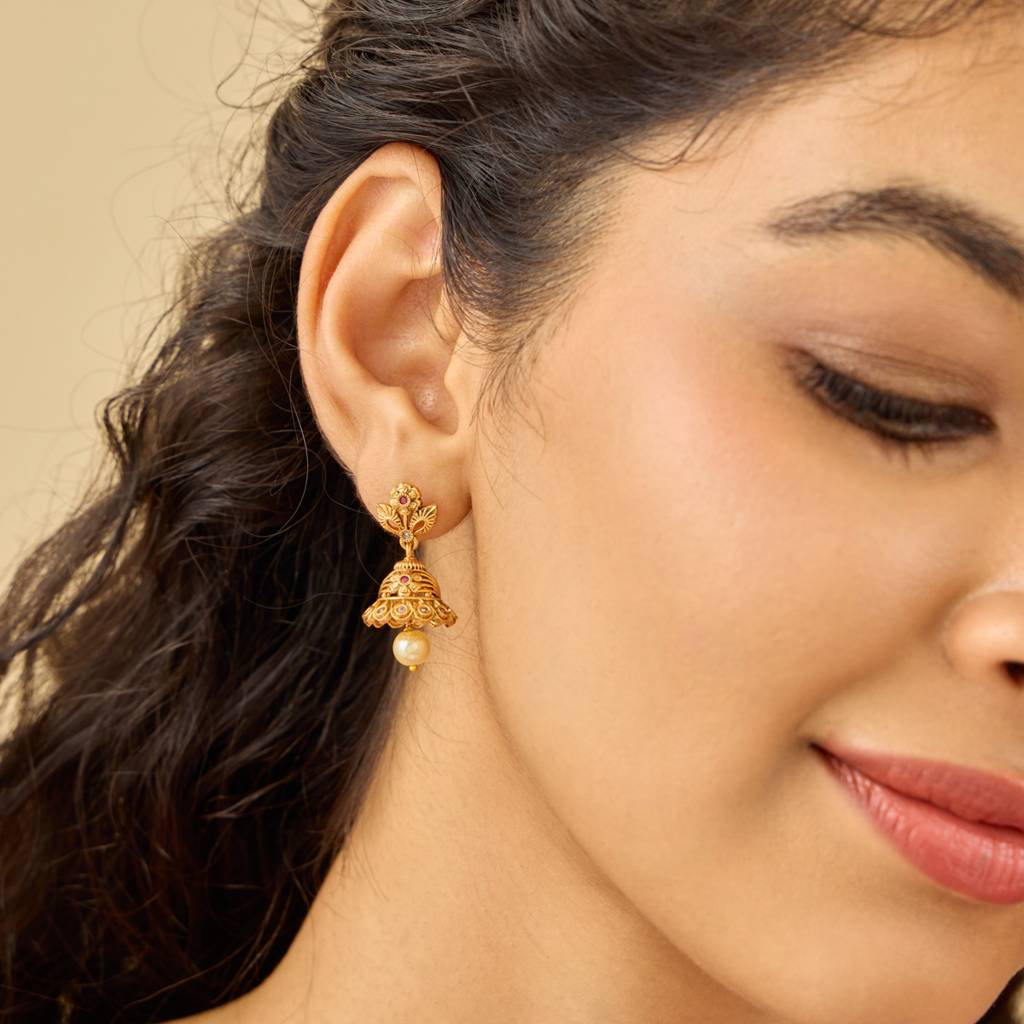 Ruby Gold - Plated Festive Antique Earring - 442554 : 442554