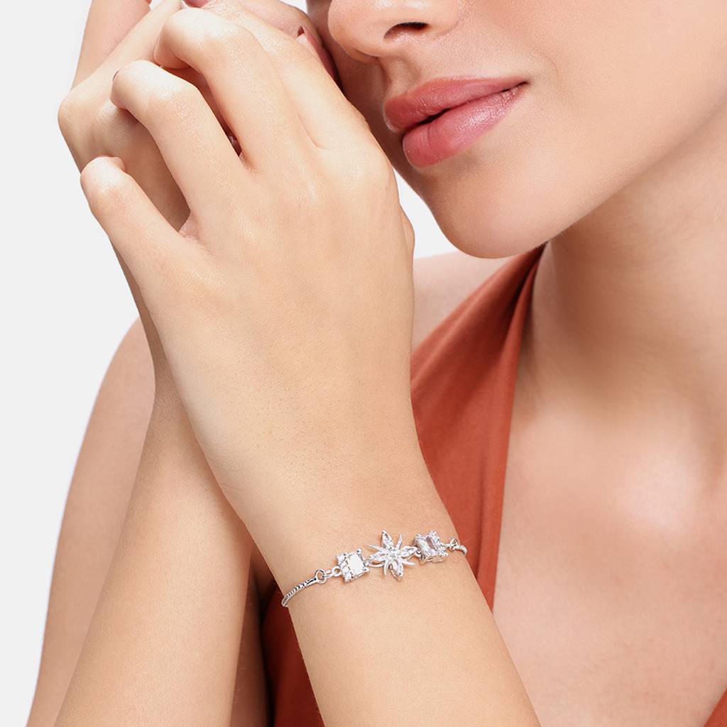 Cz Star Bracelet | Adjustable Chain | Minimal Luxe Style : AD-207-IRWE-BR