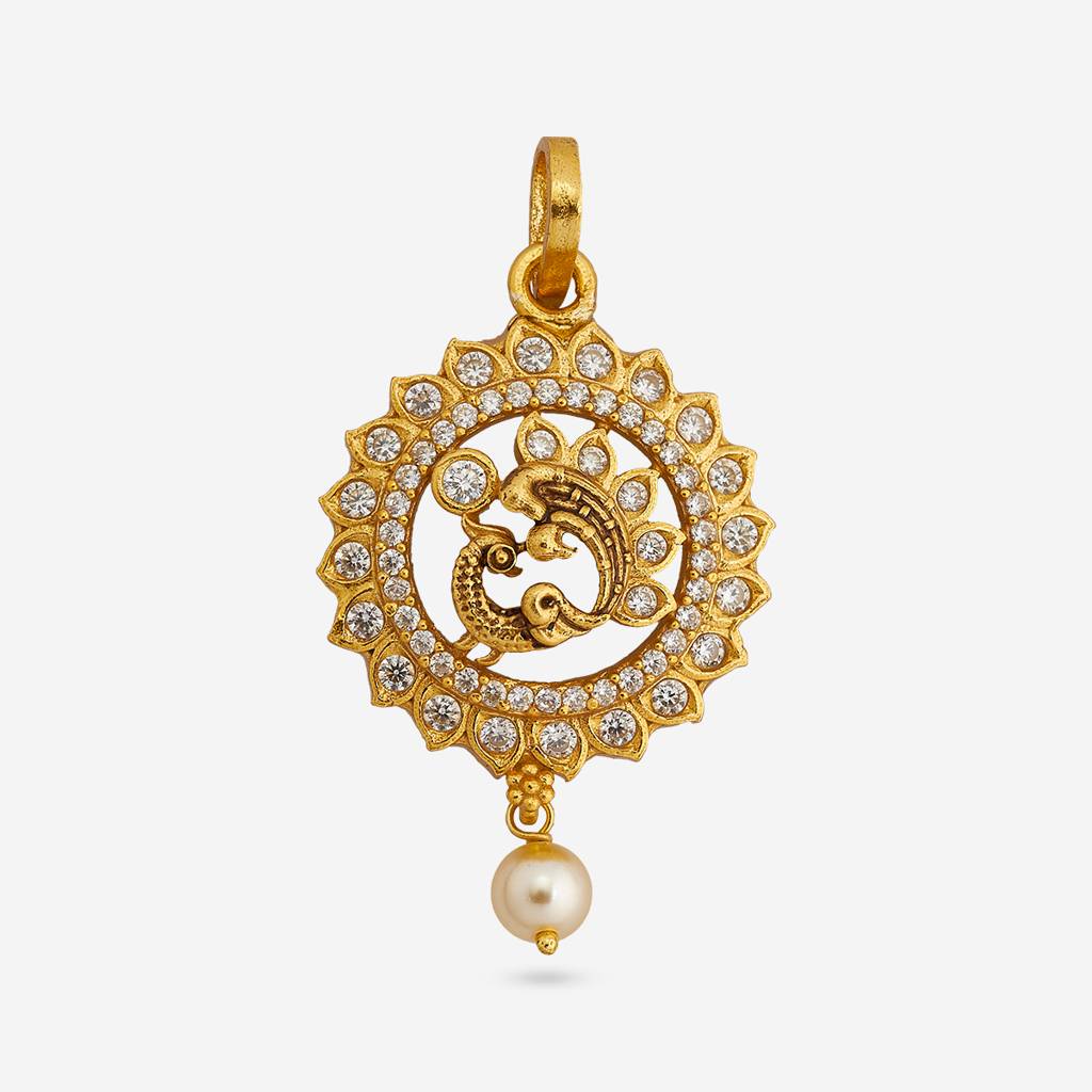 White Gold - Plated Festive Temple Pendant - 452663 : 452663