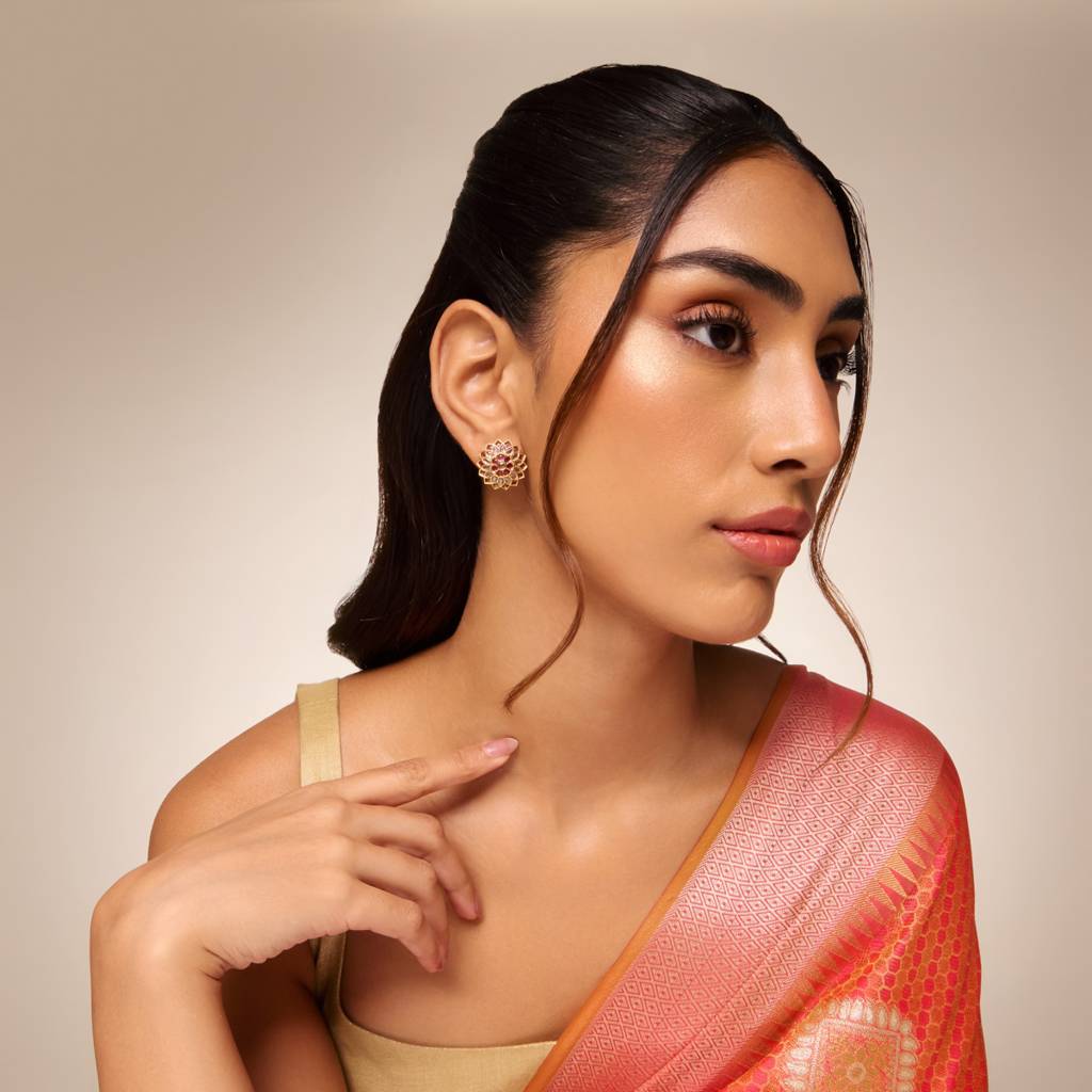 Ruby Gold - Plated Festive Antique Earring - 465168 : 465168