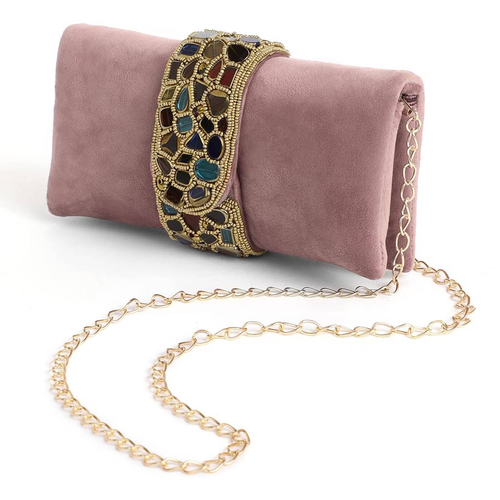 Clutch Purses For Women Handmade Evening Sling Handbag Stylish Bridal Fashion Clutch Bag For Girls (C118Bl) : C118PK