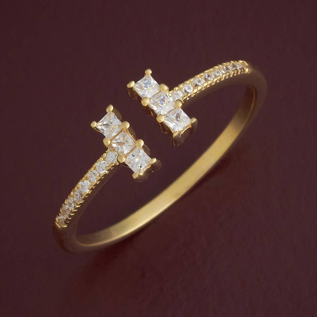 White - Plated Office Wear Silver Finger Ring - 436655 : 436654