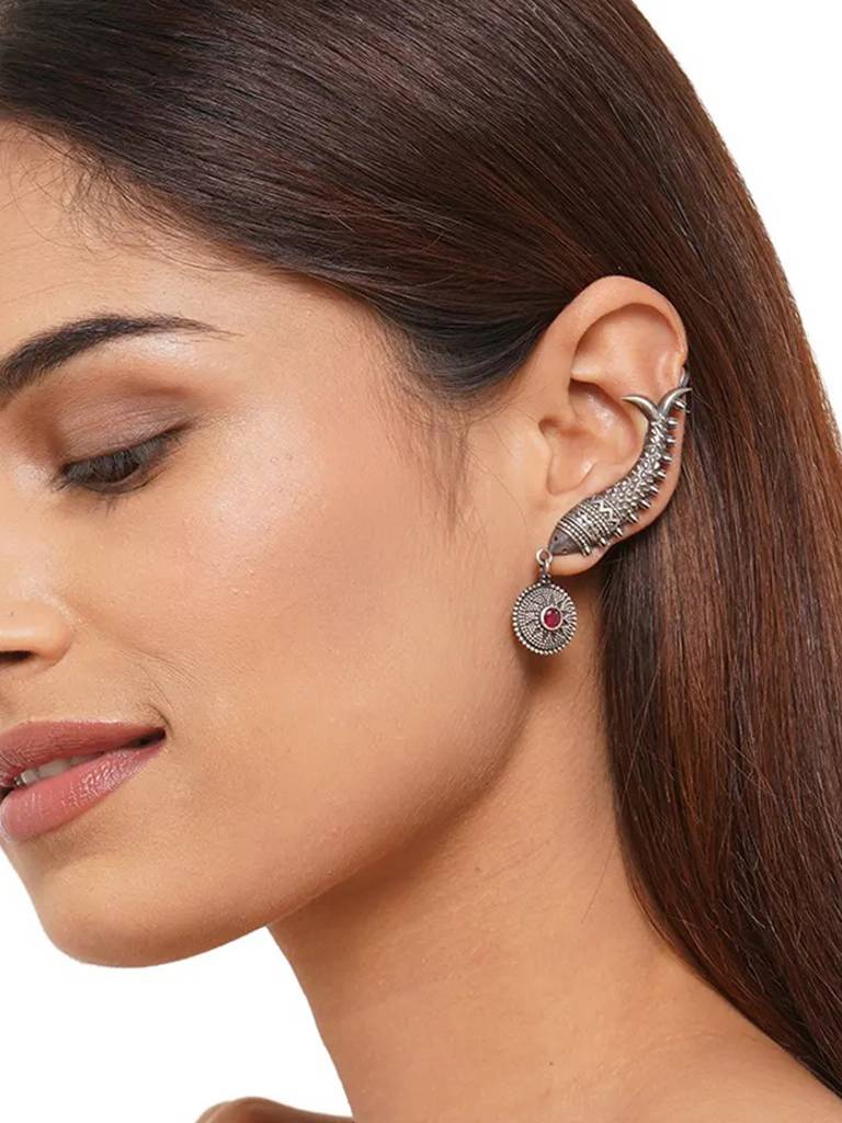 Inverted Fish Earcuff : EAR50-Silver-Onesize