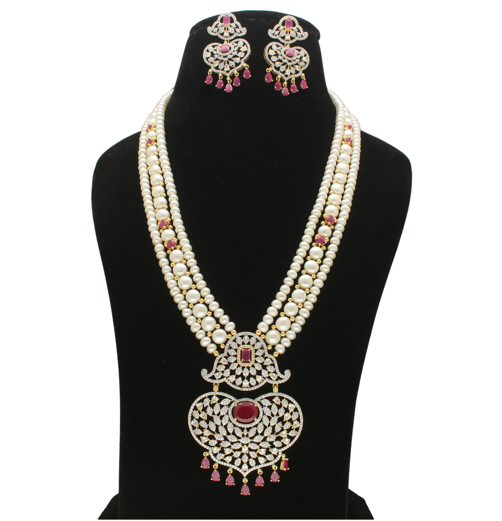 Royal Pearl Strand Set With Diamond Pendant : JPAPR-26-003