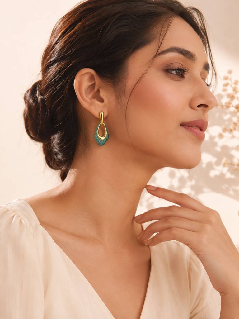 Ocean Wave Drop Earrings : AN-LJ-SG-0056-DE