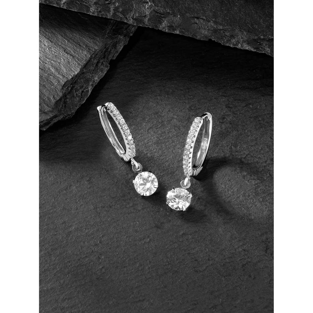 Crystal Studded Fancy Hoop Earrings Fashion Jewellery For Women & Girls : PX9E18S