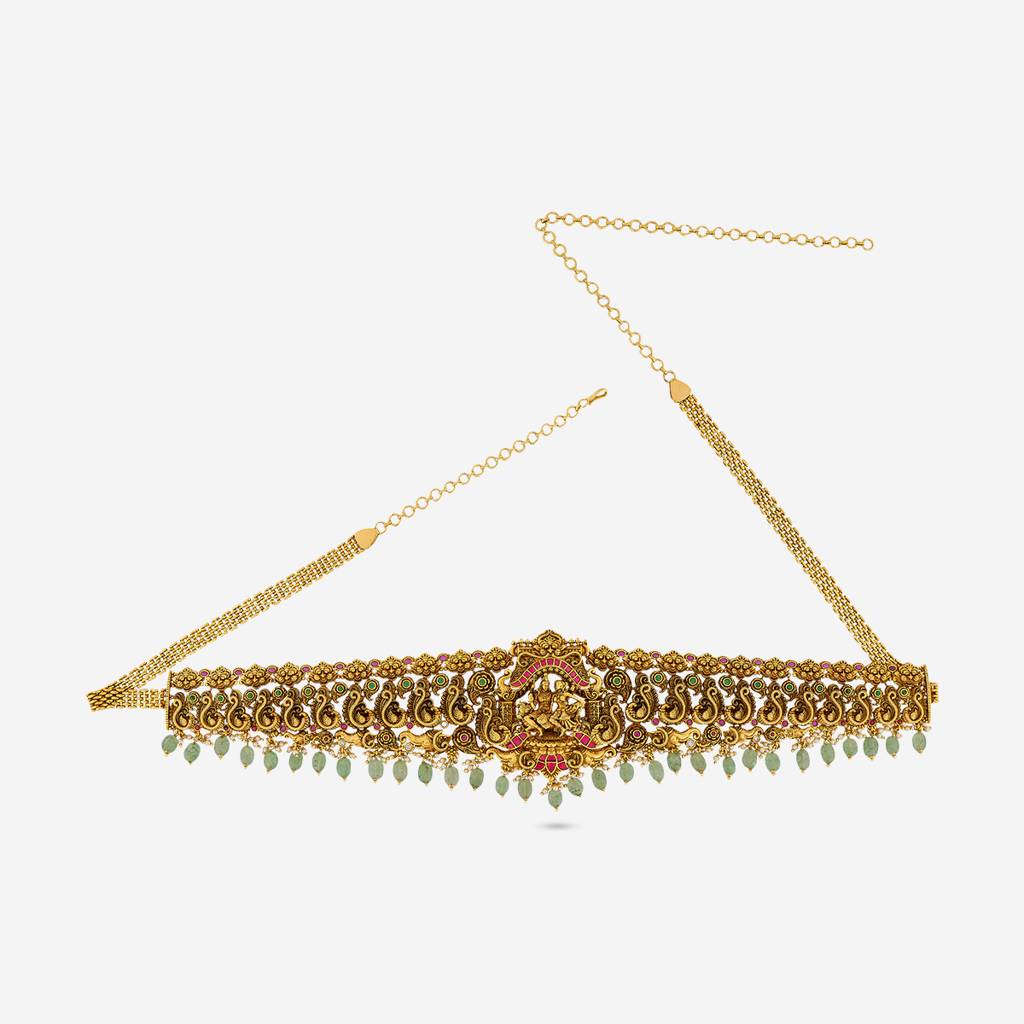 Ruby-Green Gold - Plated Bridal Antique Belt - 457466 : 457466