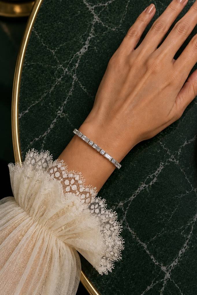 Alma Baguette And Round Stone Tennis Bracelet : SS_BRACELET_ALMA_ROUND_TENNIS