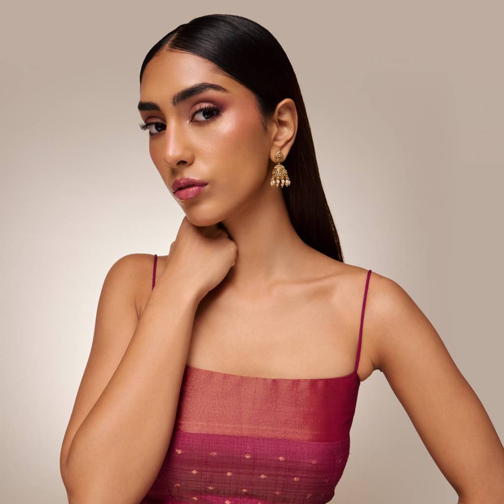 Ruby Gold - Plated Festive Antique Earring - 462738 : 462738