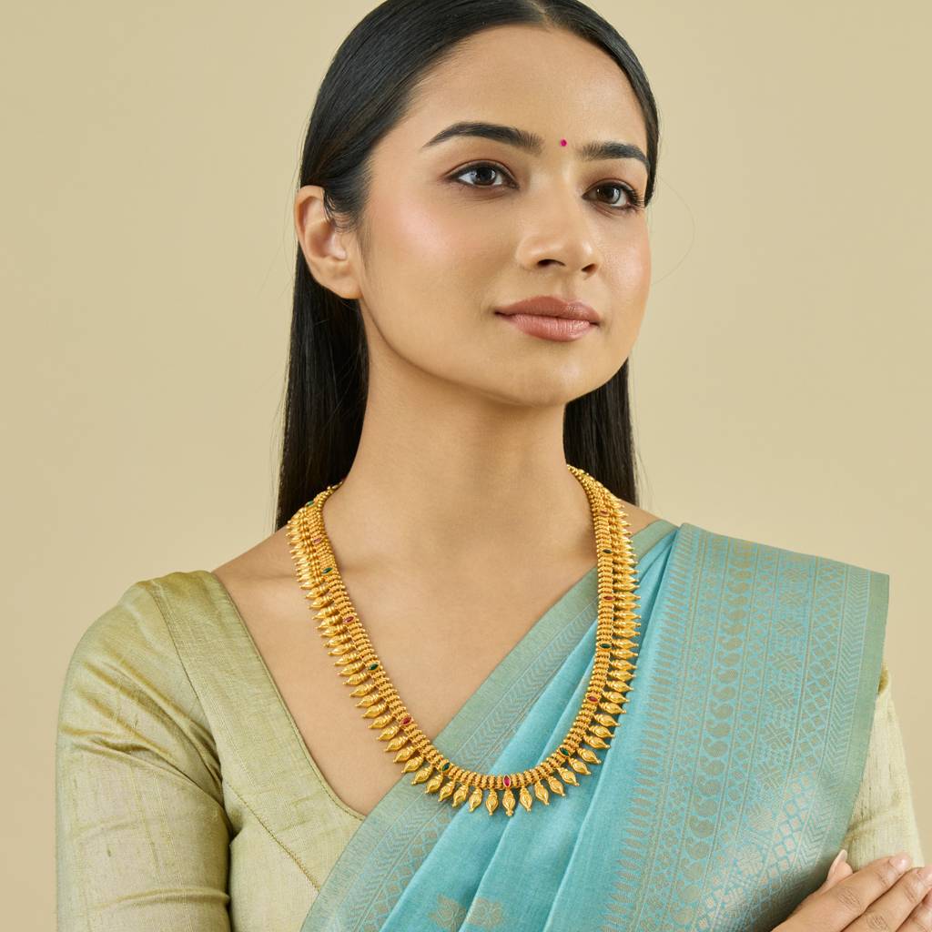 Ruby-Green Gold - Plated Bridesmaid Temple Necklace - 434021 : 434021
