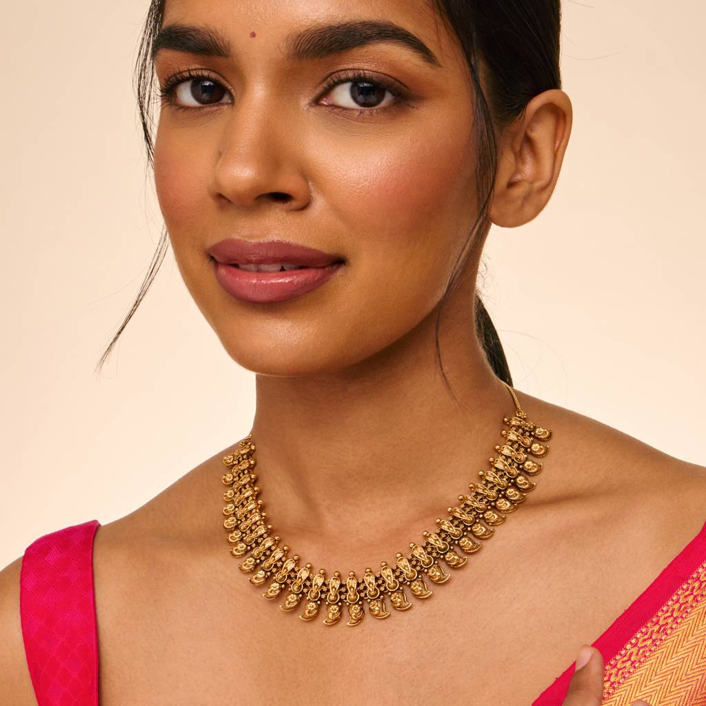 Gold - Plated Bridesmaid Antique Necklace - 457013 : 457013