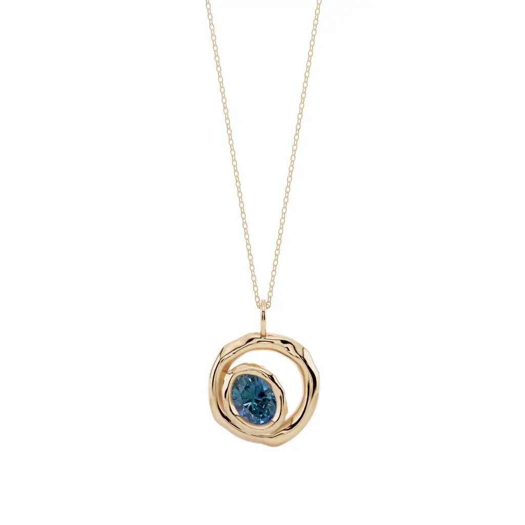 Eclipse Halo Semi Silver Pendant Necklace : VFL08-G-SM-C