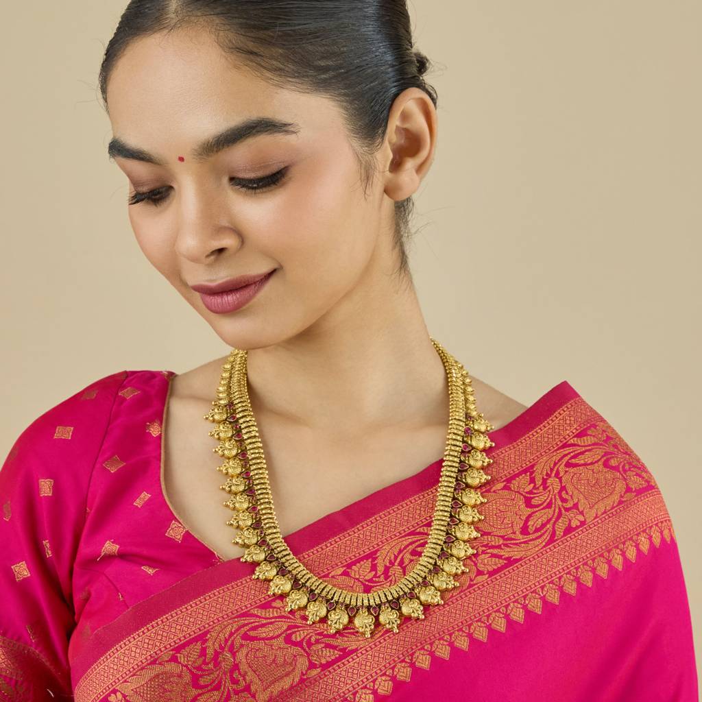 Ruby Gold - Plated Bridesmaid Temple Necklace - 434574 : 434574