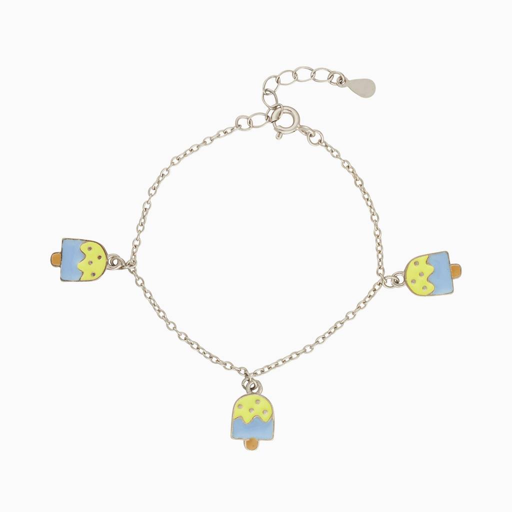 925 Sterling Silver Ice Cream Charm Bracelet For Kids & Girls : SKN26J3031
