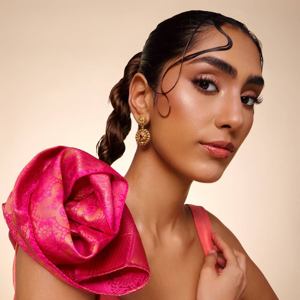 Ruby Gold - Plated Festive Antique Earring - 469983 : 469983