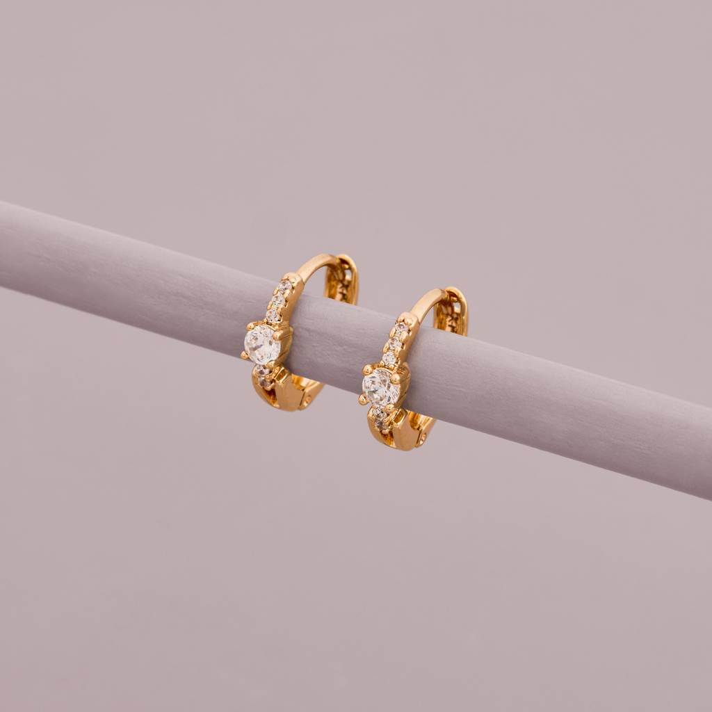 White - Plated Casual Wear Trendy Zircon Earring - 460341 : 460342