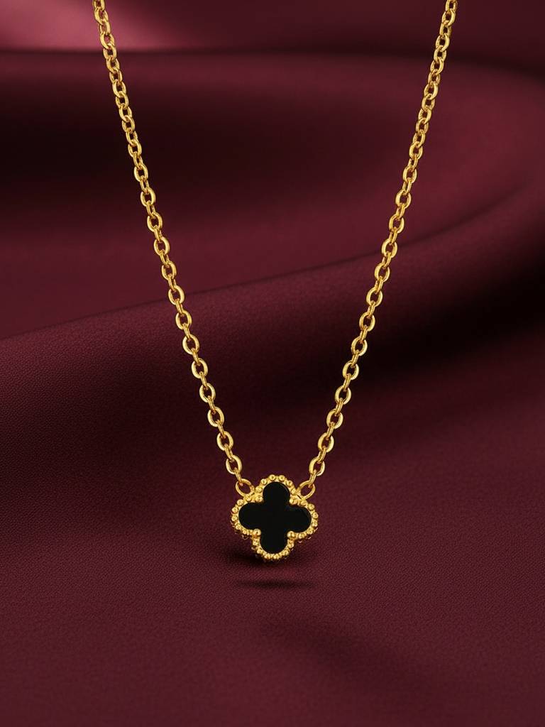 18K Gold Platedgolden Clover Necklace Stainless Steel Waterproof & Anti-Tarnish : N46SJSS0G