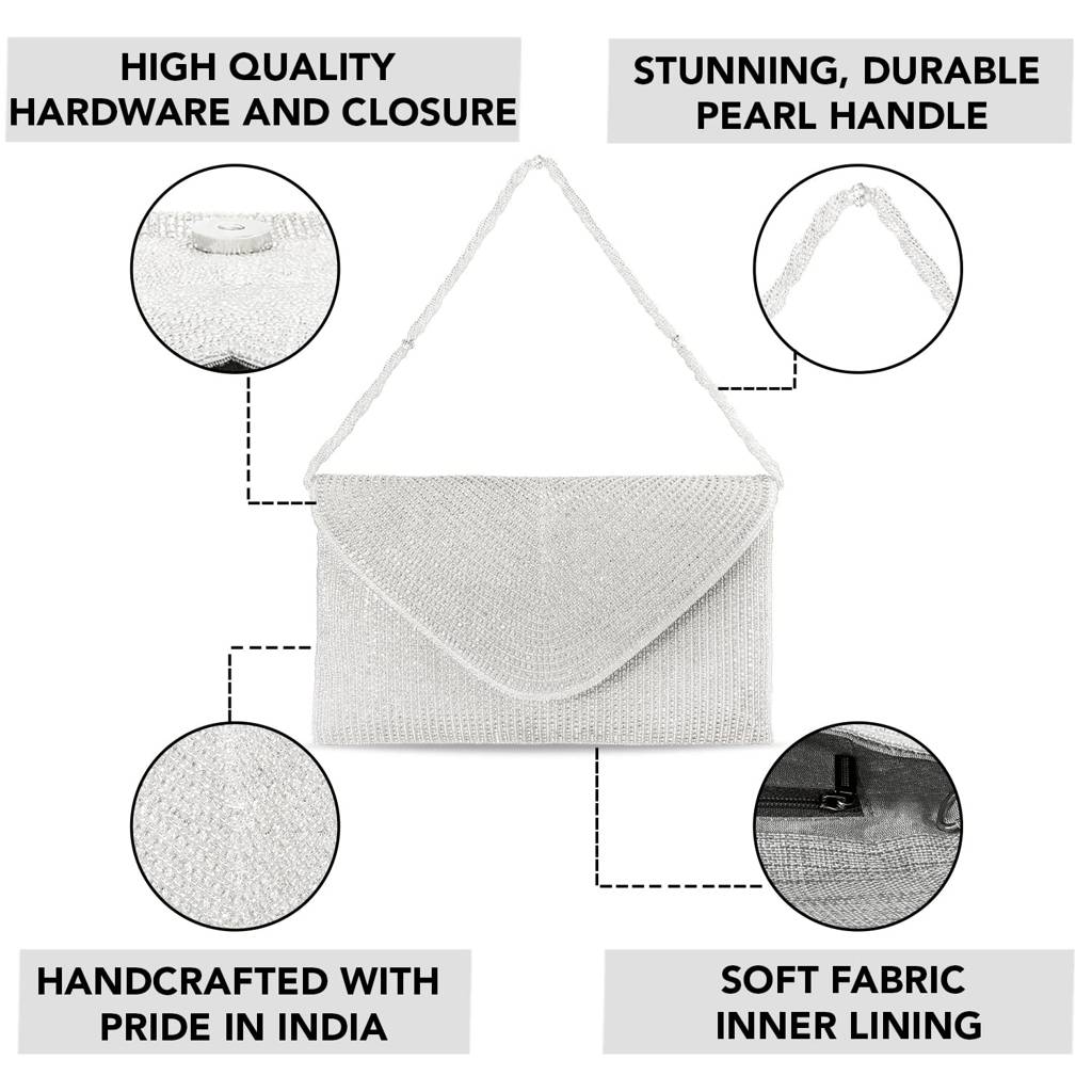 Clutch Purses For Women Wedding Handmade Evening Handbags Party Bridal Clutch (C69C) : C69S