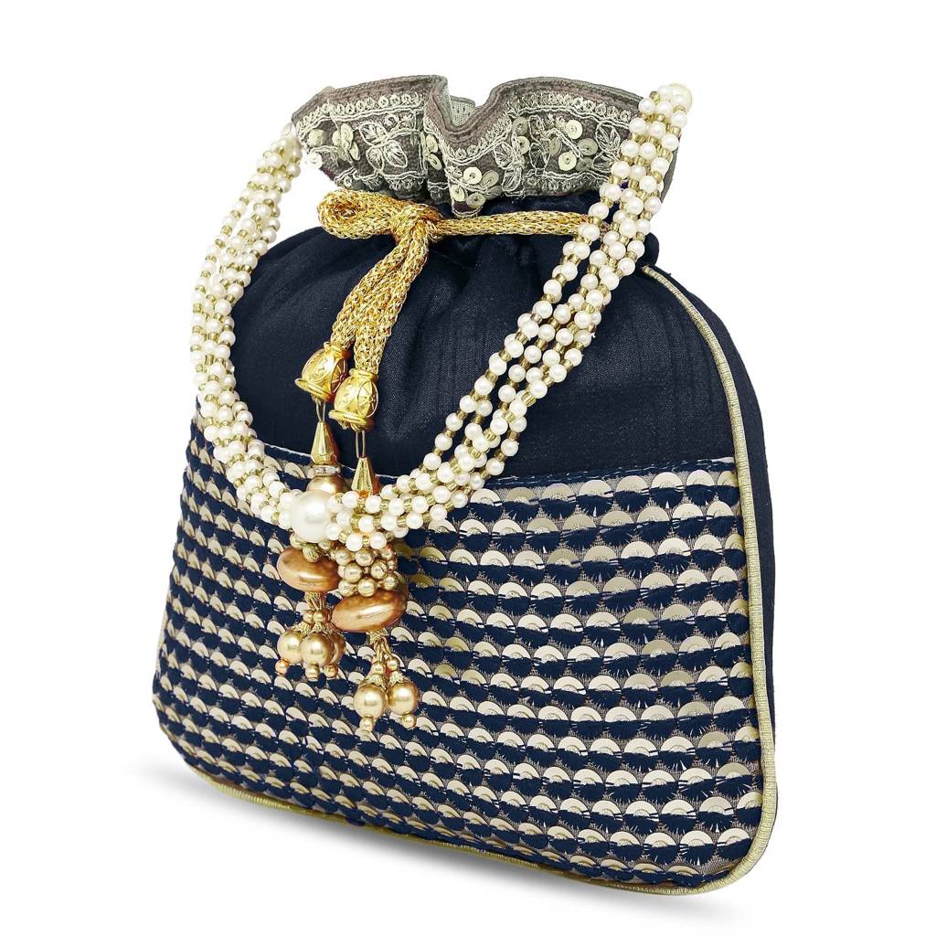 Ethnic Potli Bag For Women Handmade Purse Evening Handbags Stylish Bridal Fashion Clutch Bag Gift For Girls (P05B) : P05B