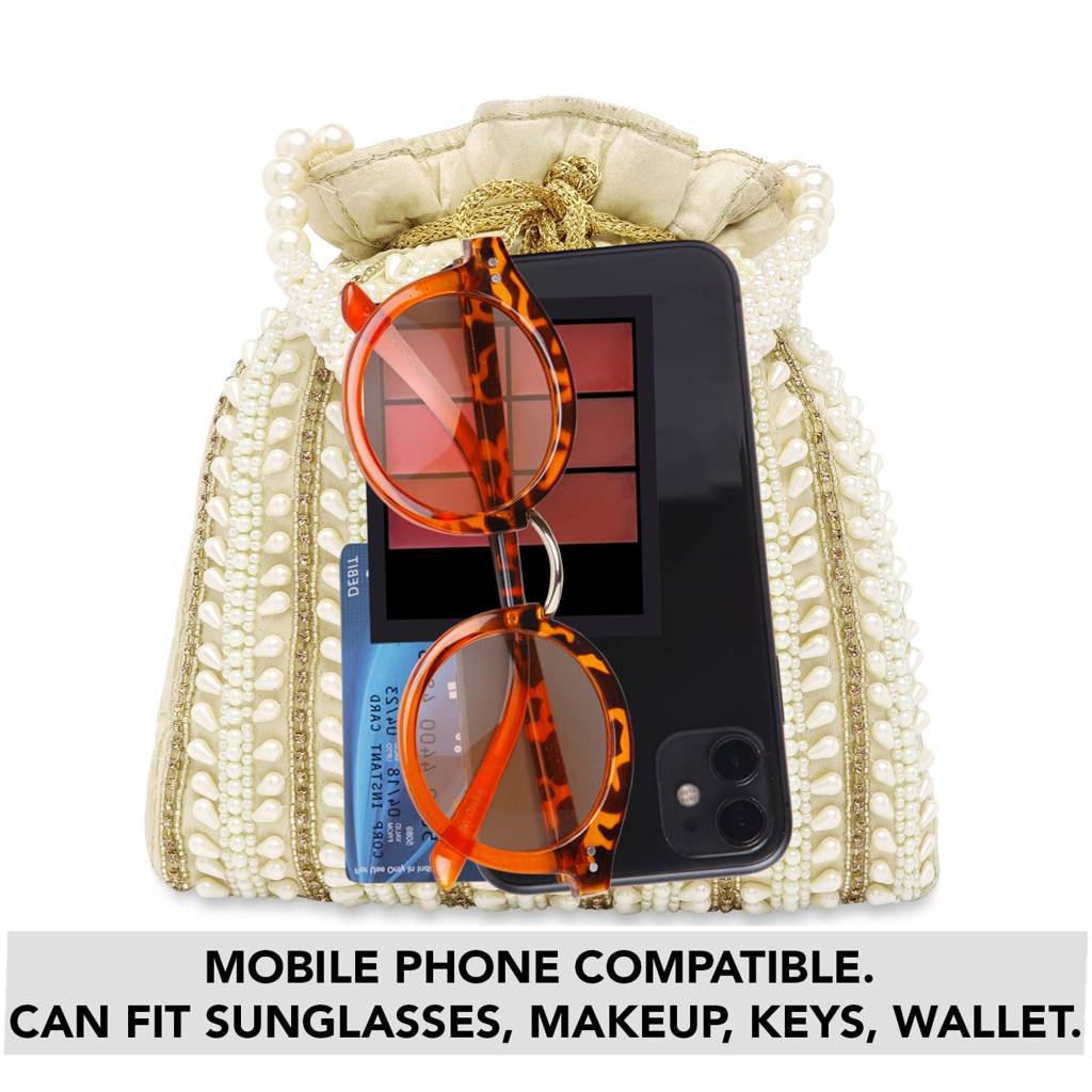 Potli Bags - For Women Girls Evening Bag Clutch Ethnic Bride Purse With Drawstring : P82CRM