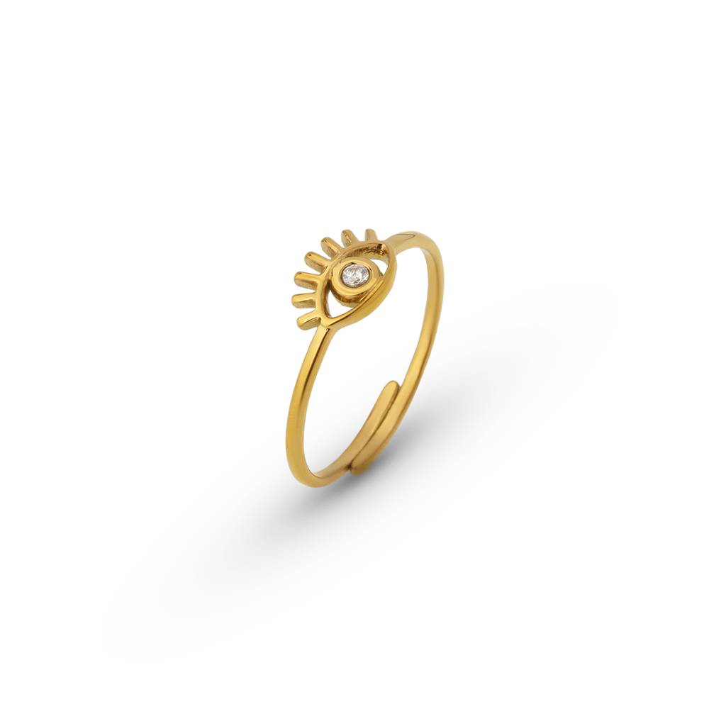 Shiny Evil Eye Motif Ring For Women - Waterproof & Anti-Tarnish : RG0346-A