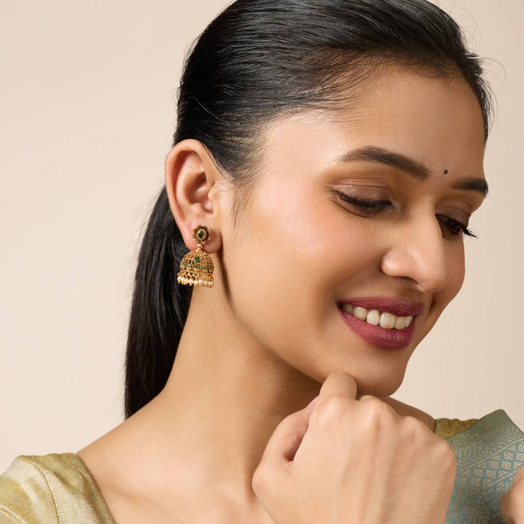 Green Gold - Plated Festive Antique Earring - 452382 : 452382