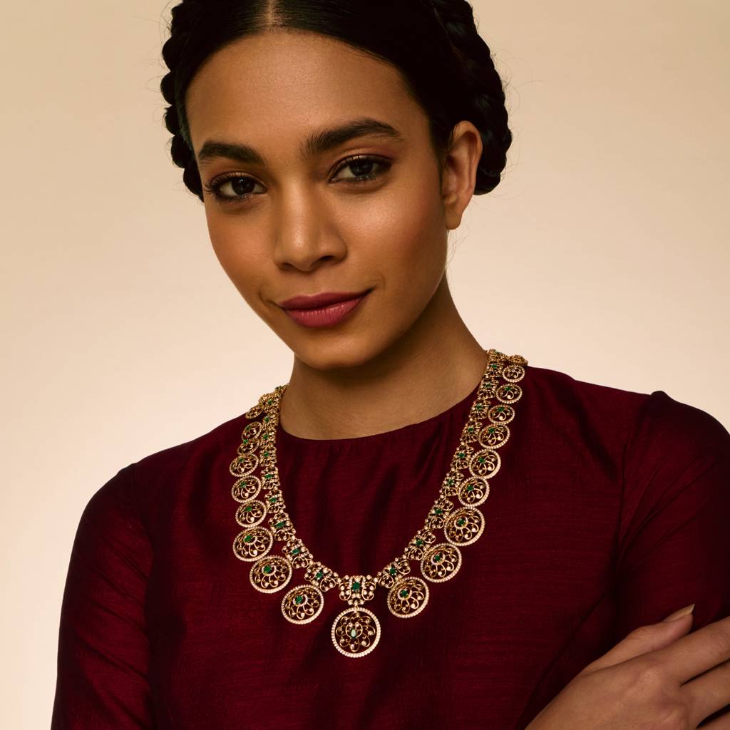 Green Gold - Plated Bridesmaid Zircon Necklace - 457411 : 457411