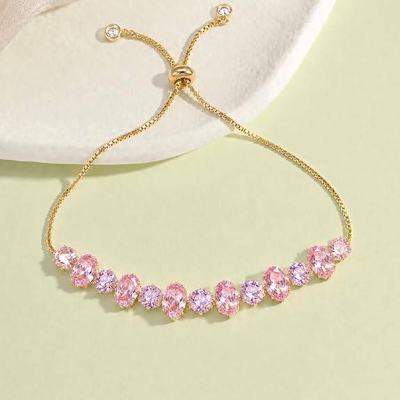 Green Gold Plated Fancy Bracelet For Women Crystal Studded Casual & Festive Wear Jewellery Gift For Her : PX9B252PK
