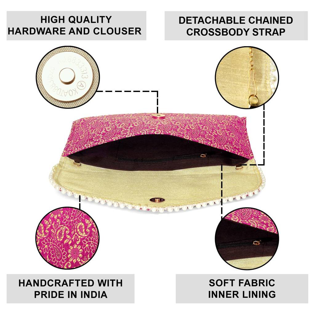 Ethnic Clutch Bag For Women Fancy Evening Purse Bag For Girls : C180RP-S