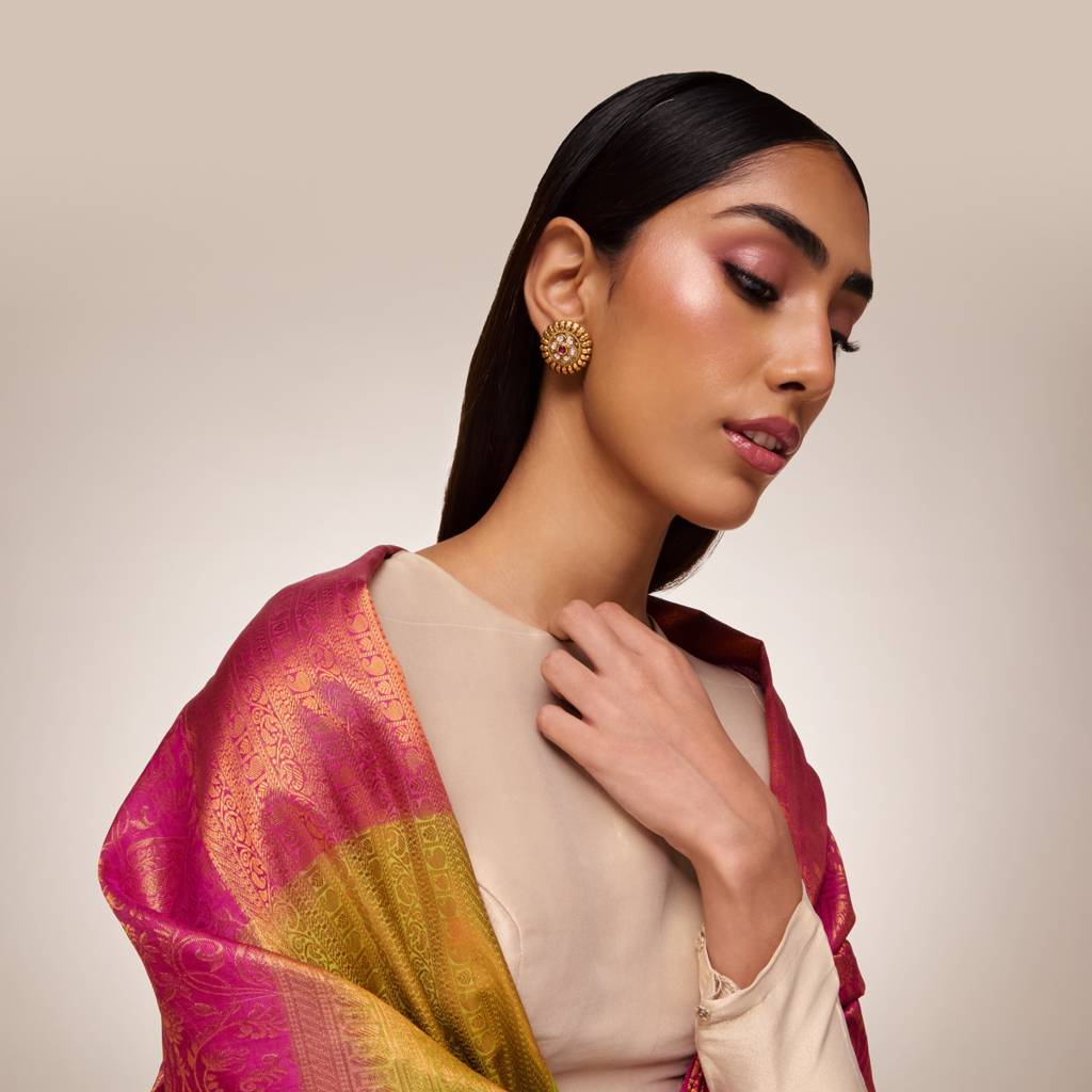 Ruby Gold - Plated Festive Antique Earring - 467565 : 467565