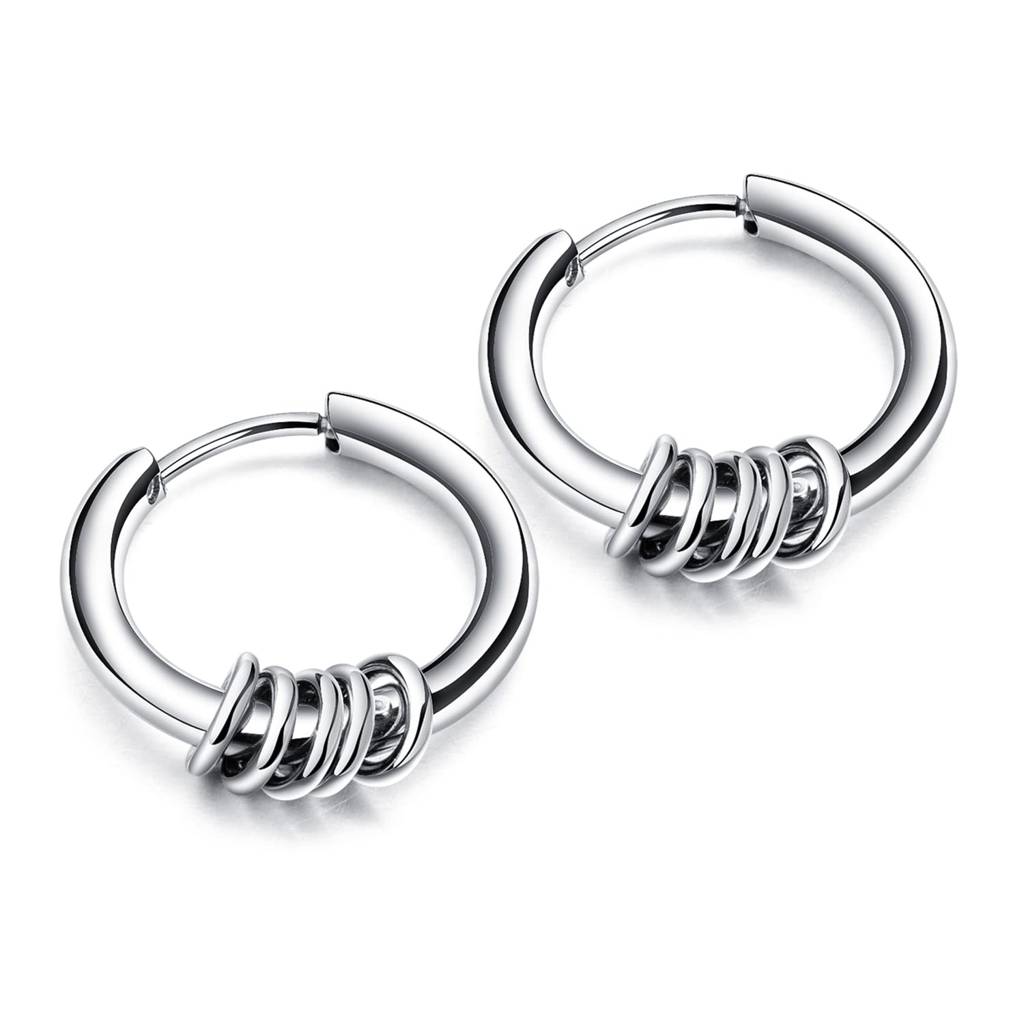 Silver Plated Hoop Huggie Earrings Stylish Design Fashion Jewellery For Men & Women (Px9E62) : PX9E62
