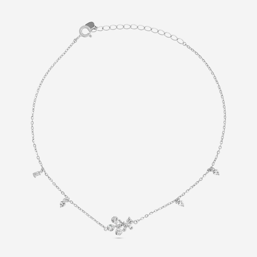 White - Plated Office Wear Silver Payal - 466305 : 466306