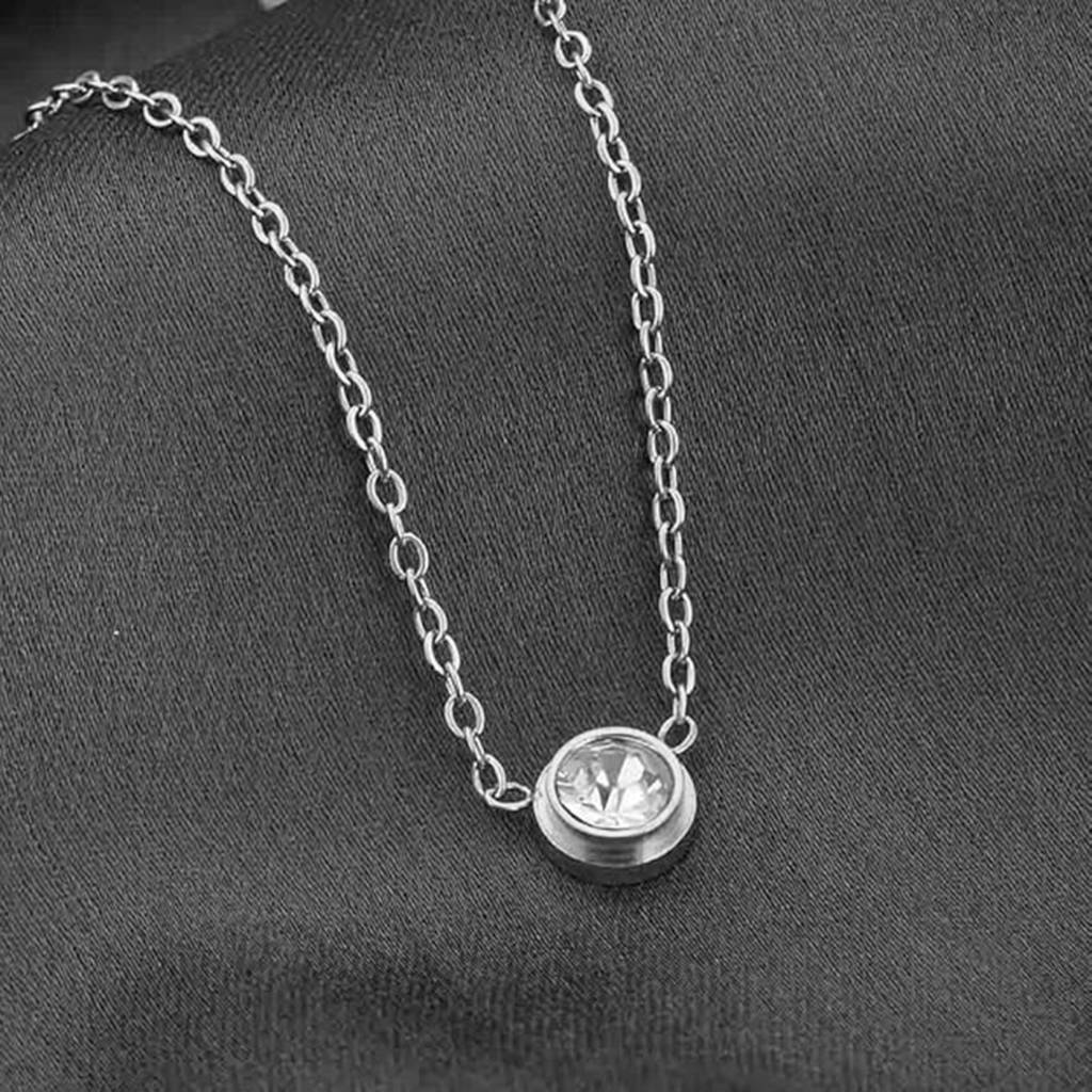 Crystal Studded Pendant Chain Necklace Fashion Jewellery For Women & Girls : PX9P83S