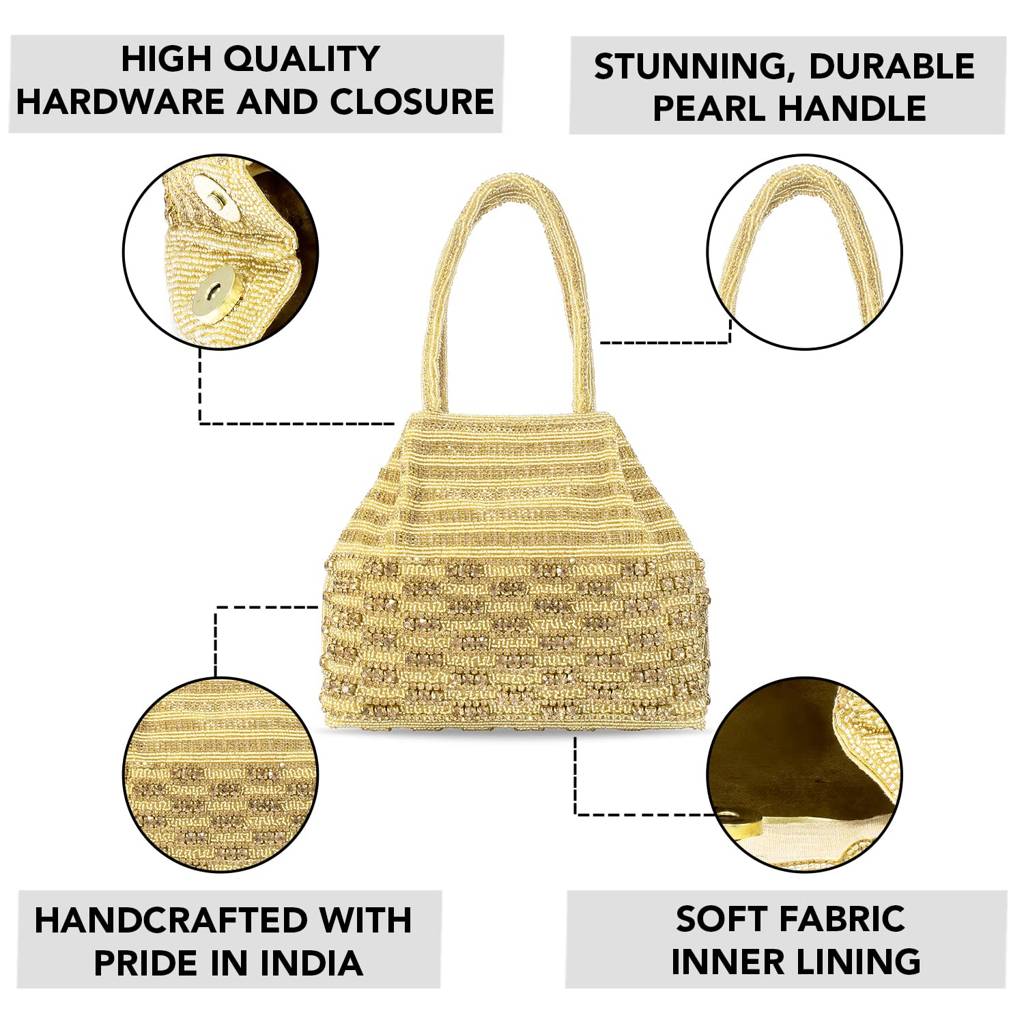 Potli Bags For Women Evening Bag Clutch Ethnic Bride Purse With Drawstring (P67G) : P67G
